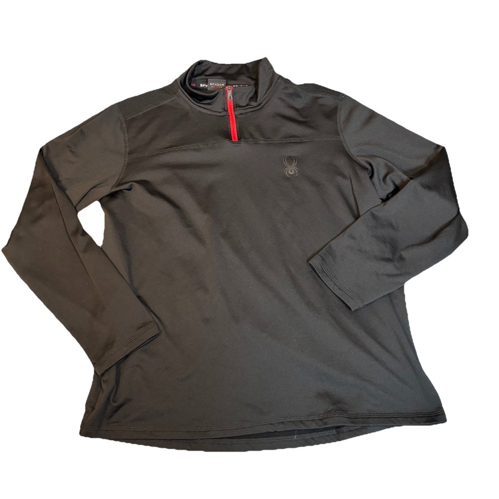 Spyder Sweatshirt Mens Medium Black Quarter Zip Pro Web Active Polyester Blend